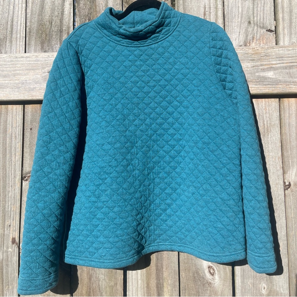 ORVIS Quilted Teal Women's Sweater Sz M
